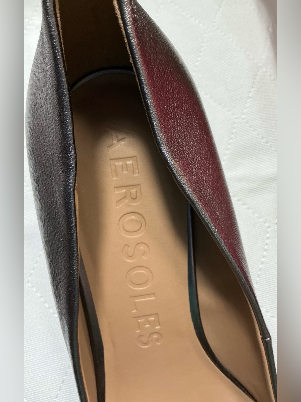 NWOB Aerosoles Betsy Gunmetal Metallic Leather Block Heel Pumps 12 - Picture 8 of 11